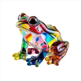 Colourful Crystal Glass Frog Figurine Posters and Art